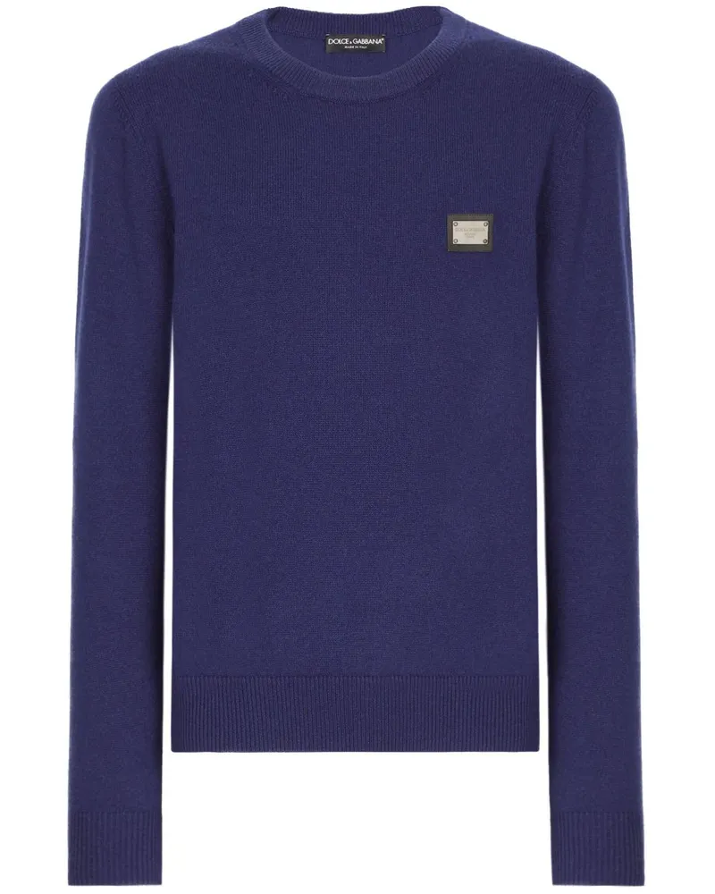Dolce & Gabbana Pullover mit Logo-Schild - Blau Blau