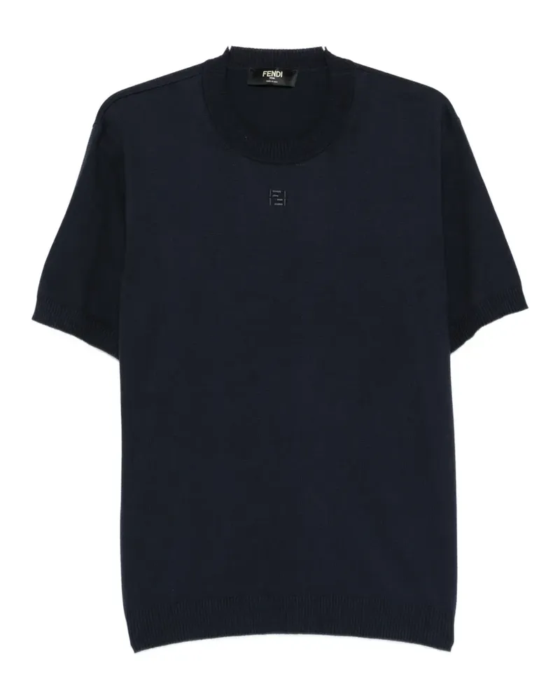 Fendi logo-detail T-shirt - Blau Blau