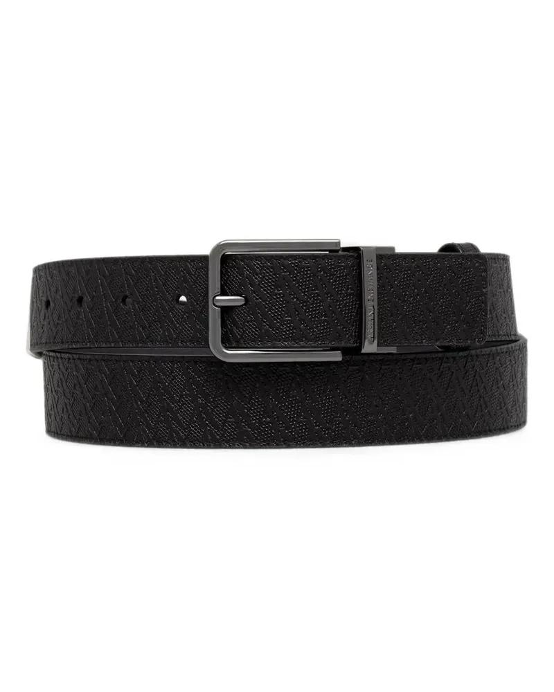 Armani Exchange reversible logo-embossed belt - Schwarz Schwarz