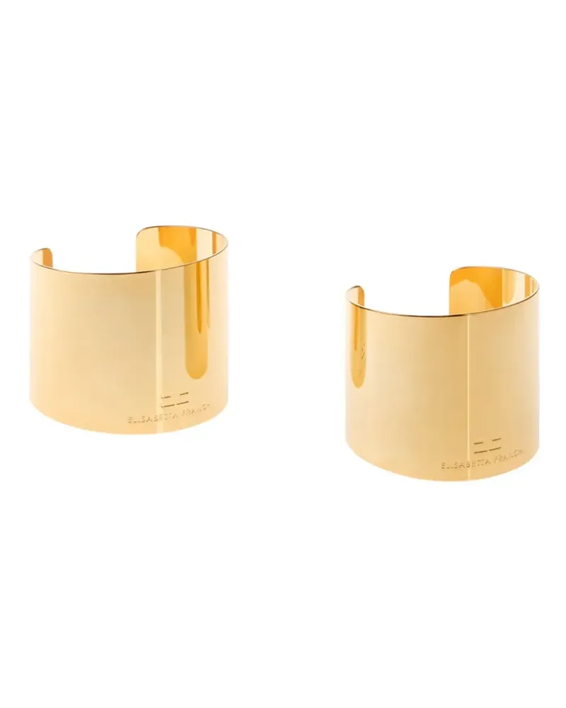 Elisabetta Franchi Armspange mit Logo-Gravur - Gold Gold