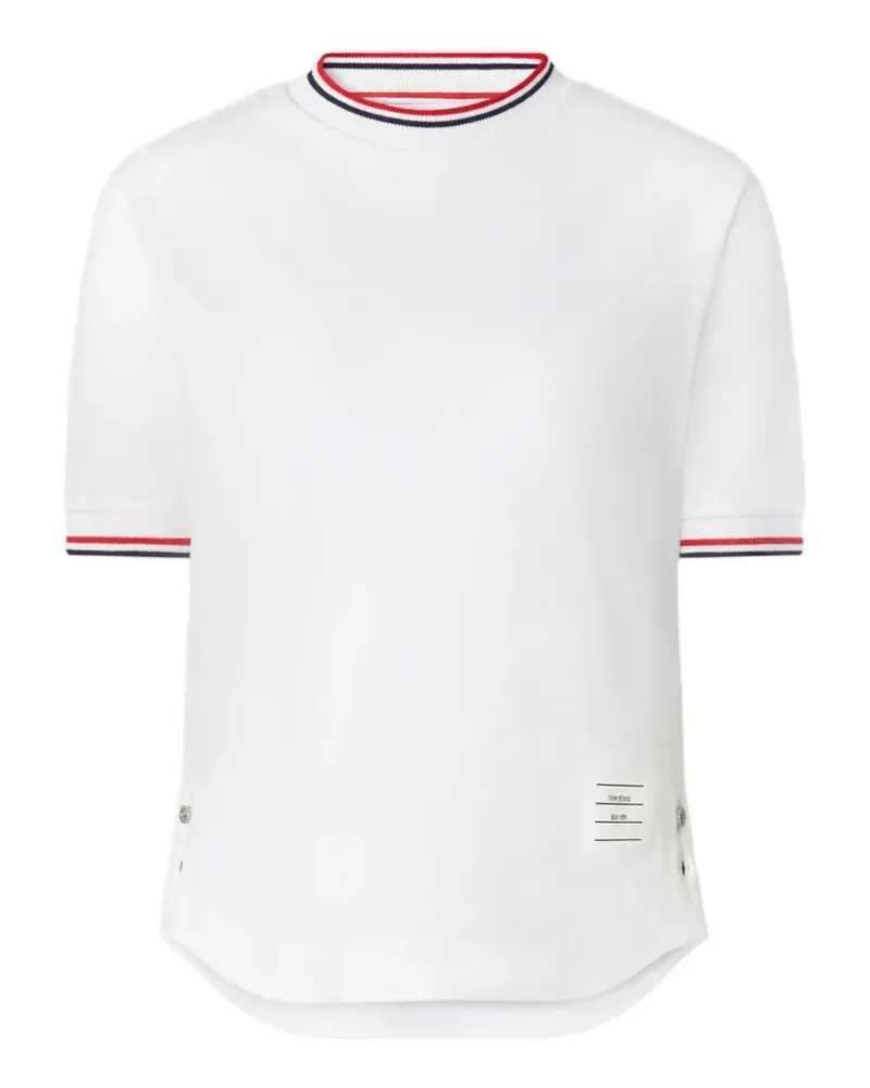 Thom Browne RWB Tipping pique T-shirt - Weiß Weiß