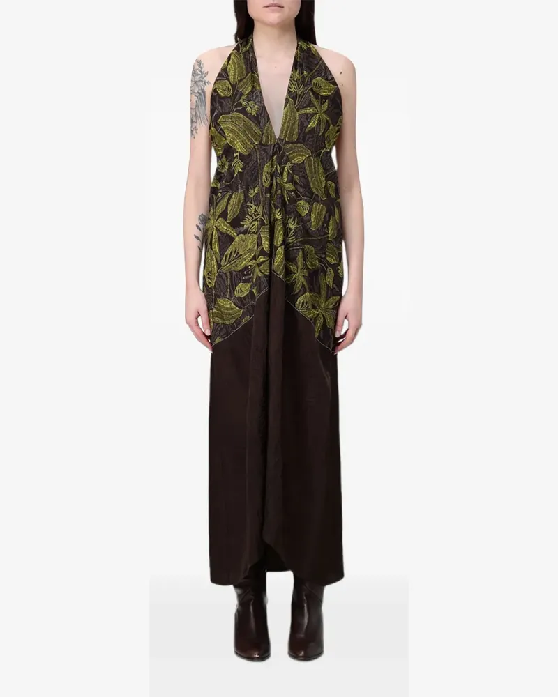 TELA Neckholder-Kleid mit Blumenprint - Braun Braun