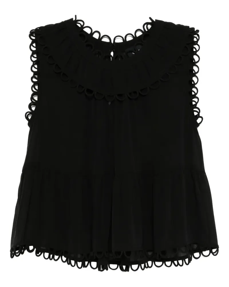 Cynthia Rowley Annabelle Bluse - Schwarz Schwarz