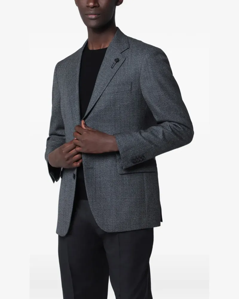 LARDINI single-breasted wool blazer - Grau Grau