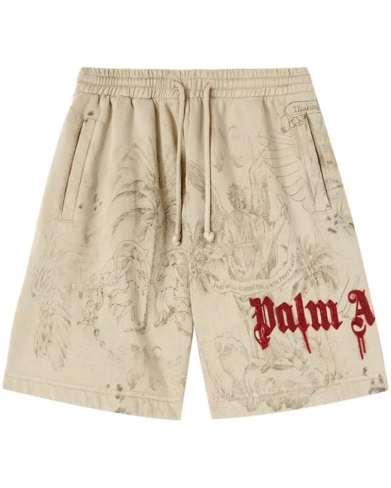 Palm Angels Shorts mit grafischem Print Nude