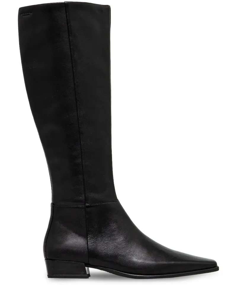 Vagabond Kniehohe Stiefel mit spitzer Kappe 90mm - Schwarz Schwarz