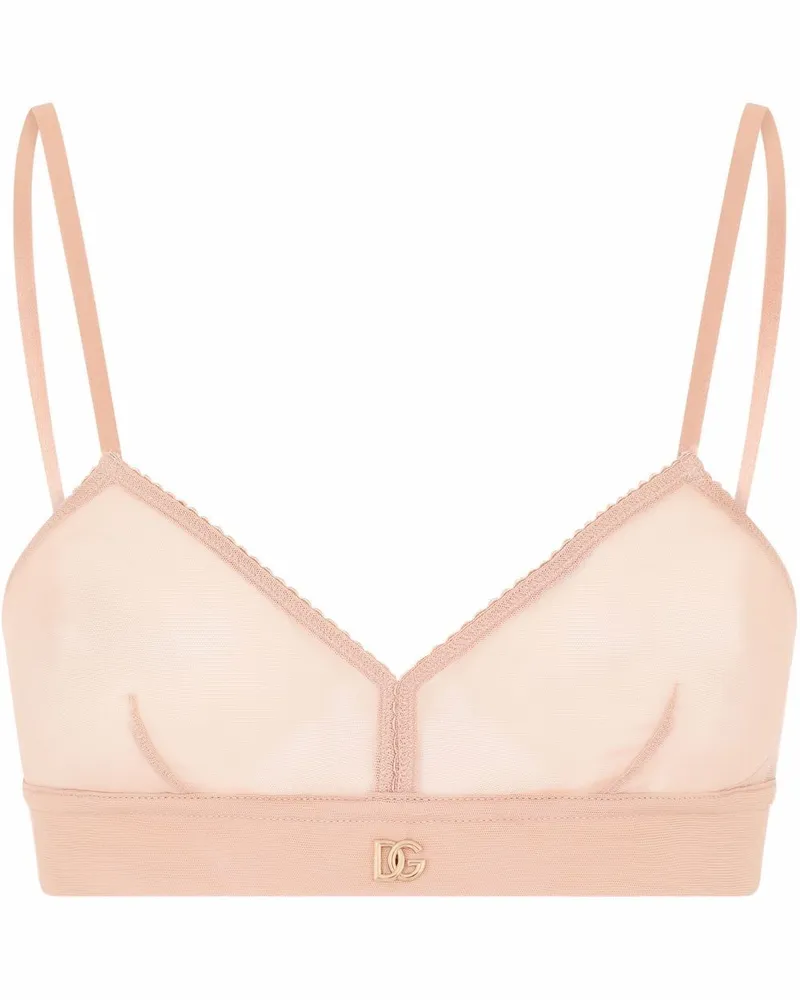 Dolce & Gabbana Triangel-BH mit DG-Logo - Nude Nude