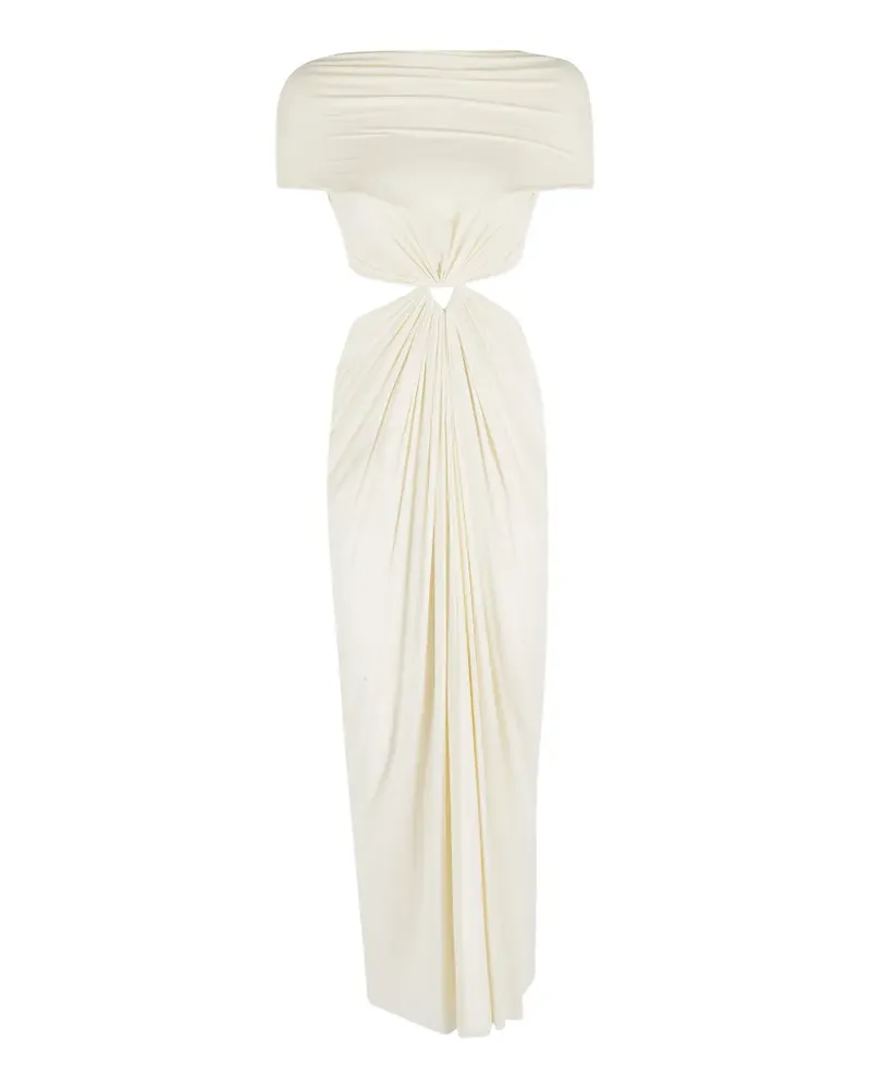 Alberta Ferretti cut-out ruched dress - Weiß Weiß