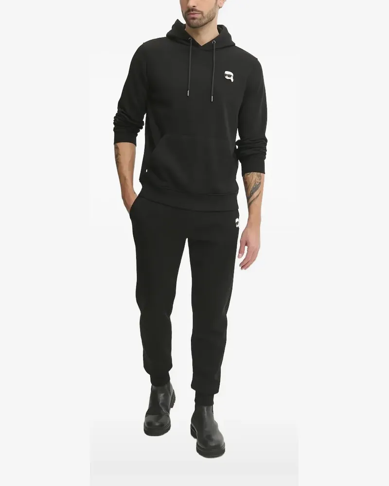 Karl Lagerfeld Hoodie mit Logo-Patch - Schwarz Schwarz