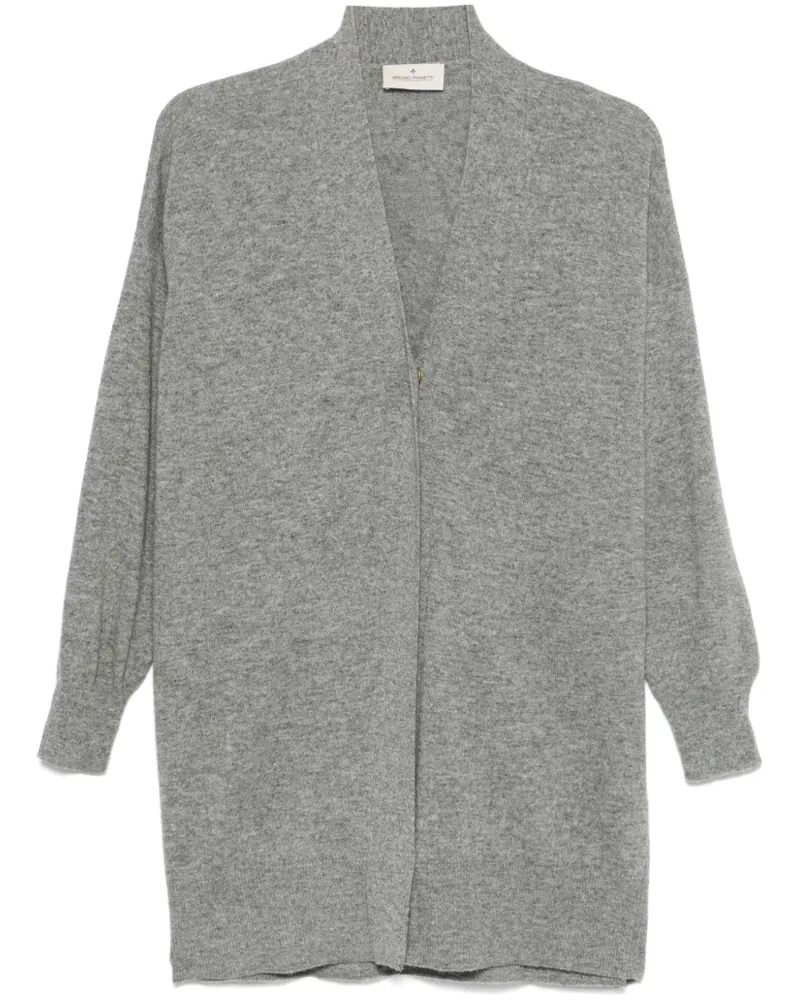 Bruno Manetti Gerippter Cardigan - Grau Grau