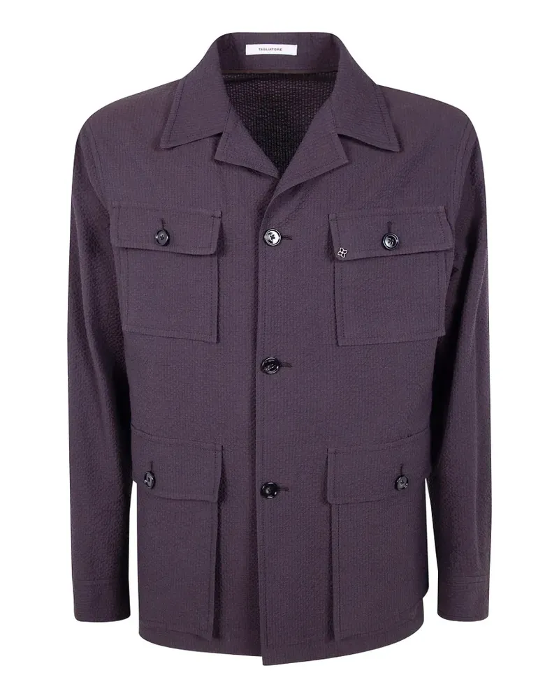 Tagliatore Jacke aus Seersucker mit mehreren Taschen - Violett Violett