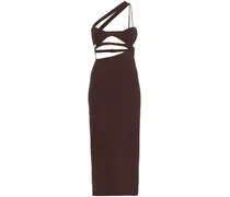 Asymmetrisches Midikleid - Braun