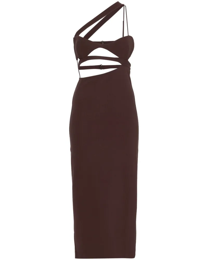 Nensi Dojaka Asymmetrisches Midikleid - Braun Braun
