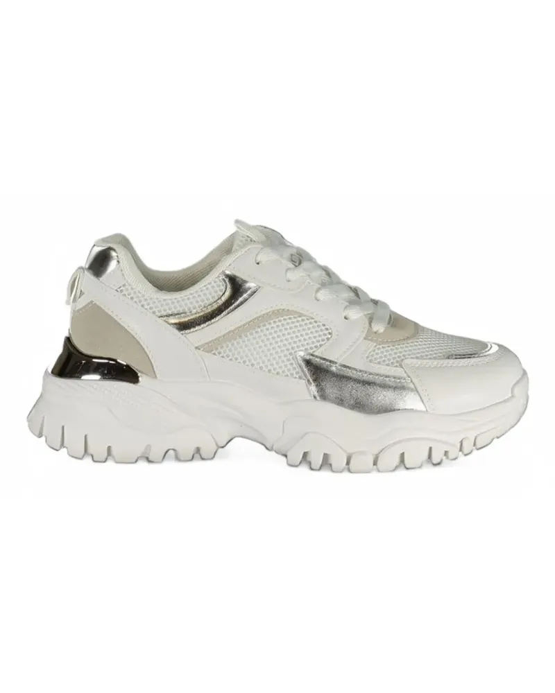 Laura Biagiotti panelled metallic-effect sneakers - Weiß Weiß