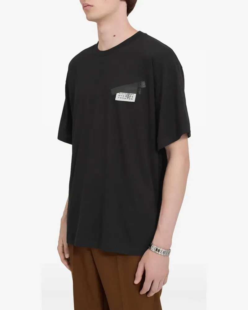 Maison Margiela T-Shirt mit Nummern-Print - Schwarz Schwarz