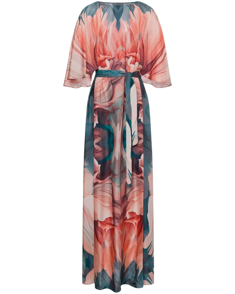 Alberta Ferretti Kleid aus Seide mit Aquarell-Print - Blau Blau
