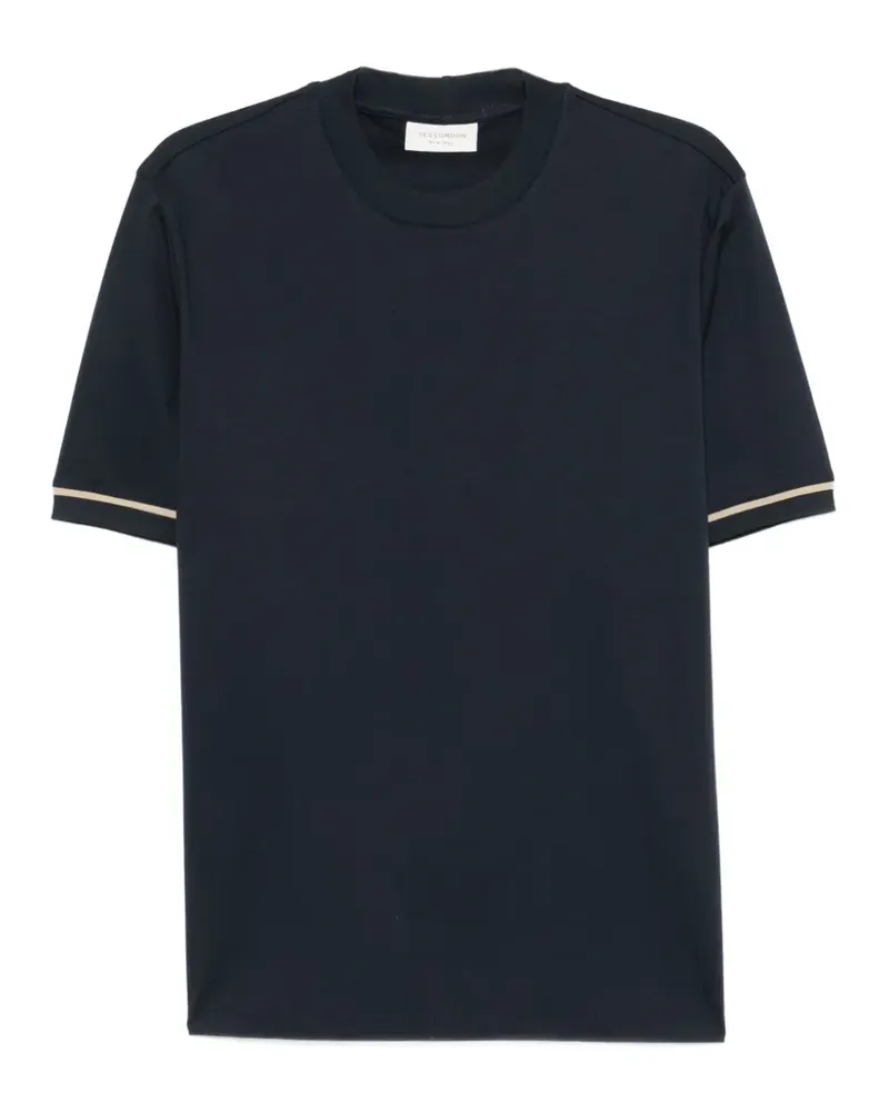 Yes London stripe-trim T-shirt - Blau Blau