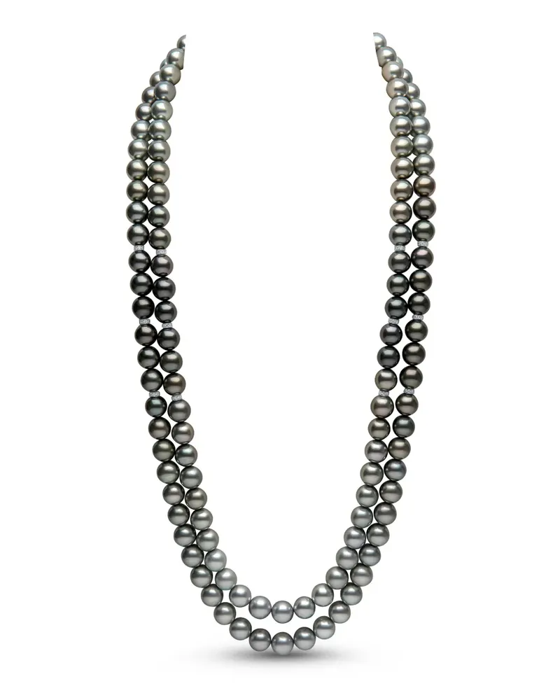 YOKO London 18kt Ombré Weißgoldhalskette mit Perle und Diamant - Silber Silber