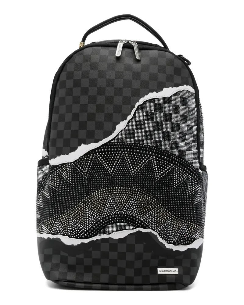 Sprayground Diamond Tear checkerboard-pattern backpack - Schwarz Schwarz