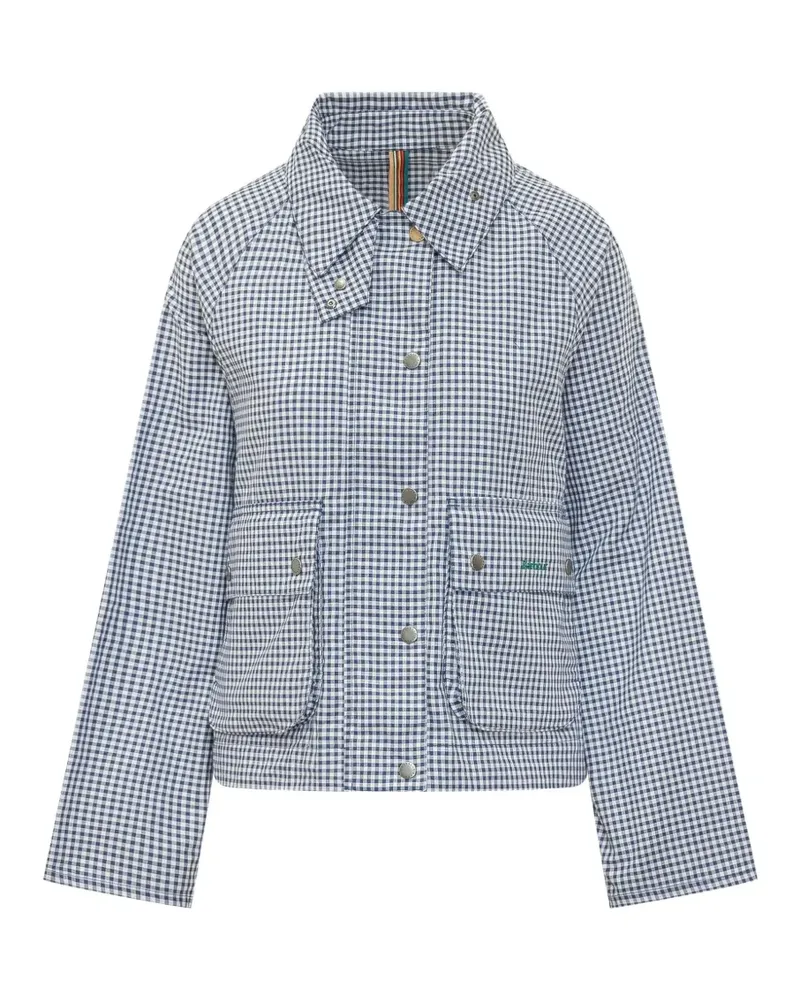 Barbour x Paul Smith gingham-pattern pocket jacket - Blau Blau