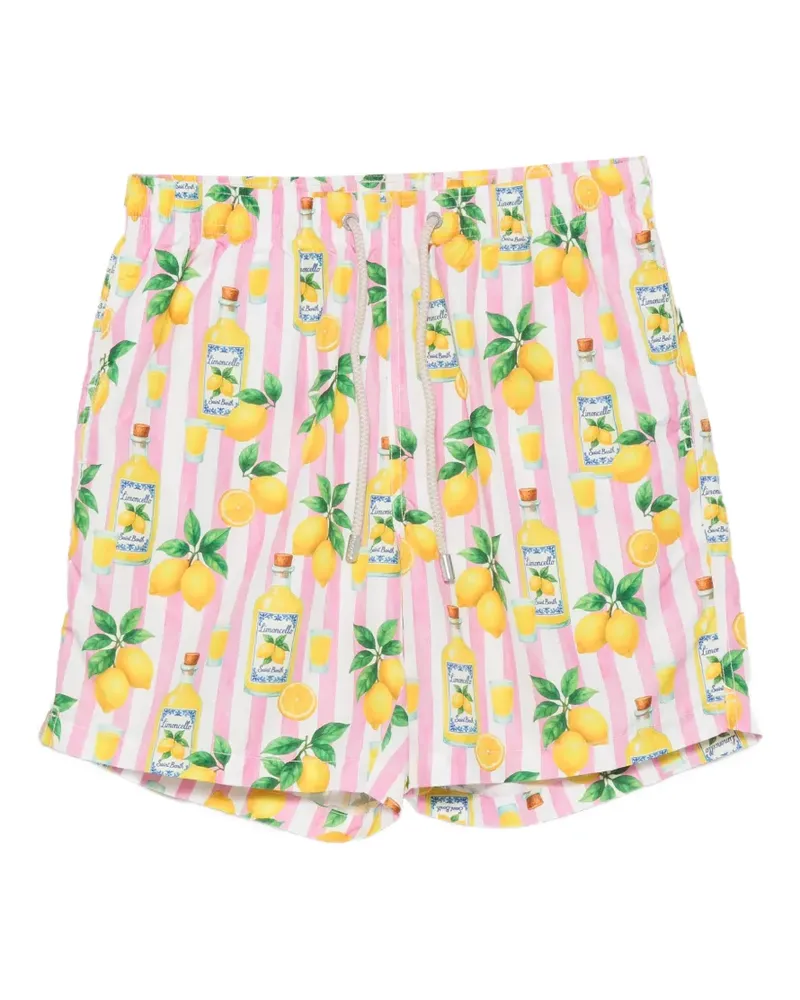 MC2 Saint Barth Lighting Badeshorts mit Limoncello-Print - Weiß Weiß
