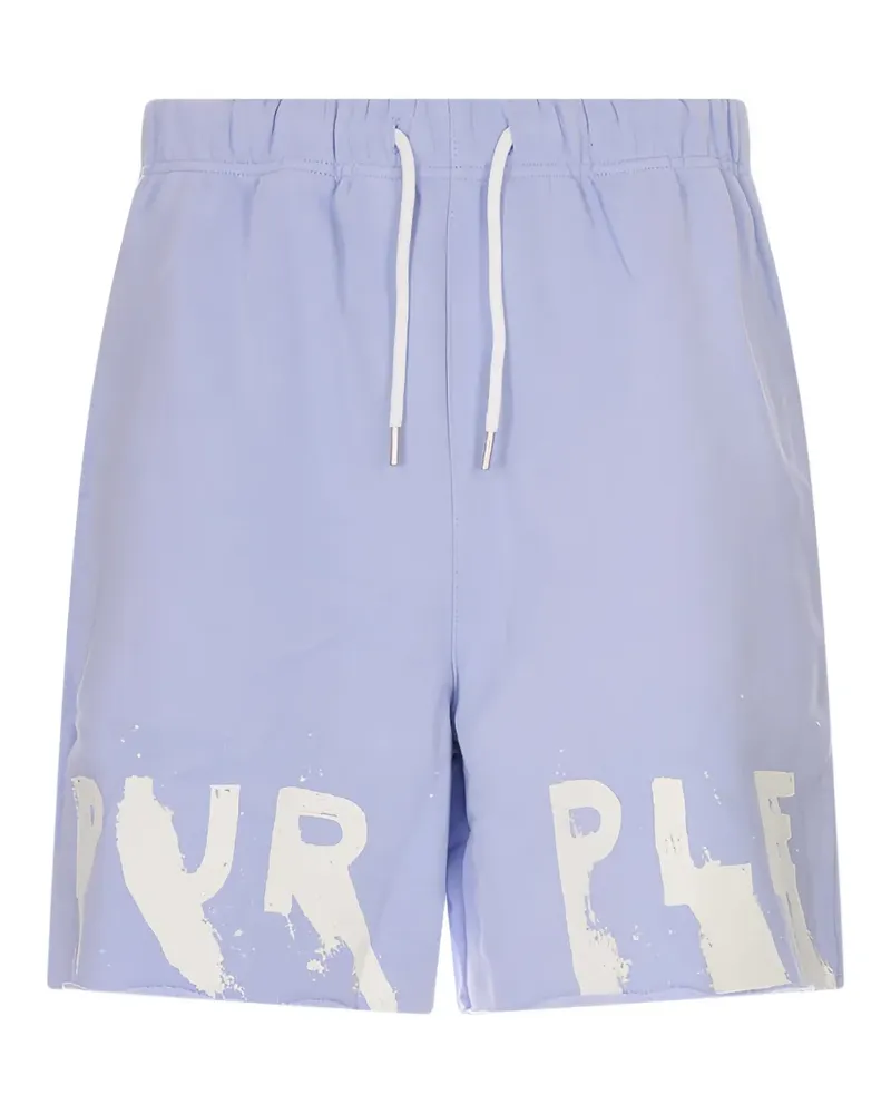 PURPLE BRAND logo-print raw-edge shorts - Violett Violett