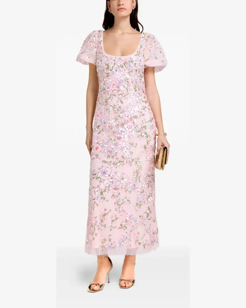 Needle & Thread floral-print midi dress - Rosa Rosa