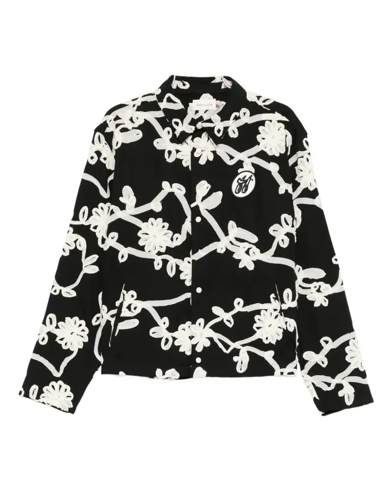 Honor The Gift floral-embroidered shirt - Schwarz Schwarz