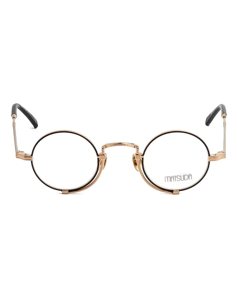 MATSUDA engraved round-frame glasses - Gold Gold