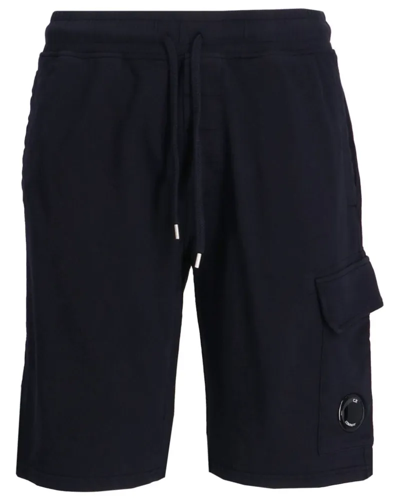 C.P. Company Fleece-Joggingshorts mit Linsen-Detail - Blau Blau