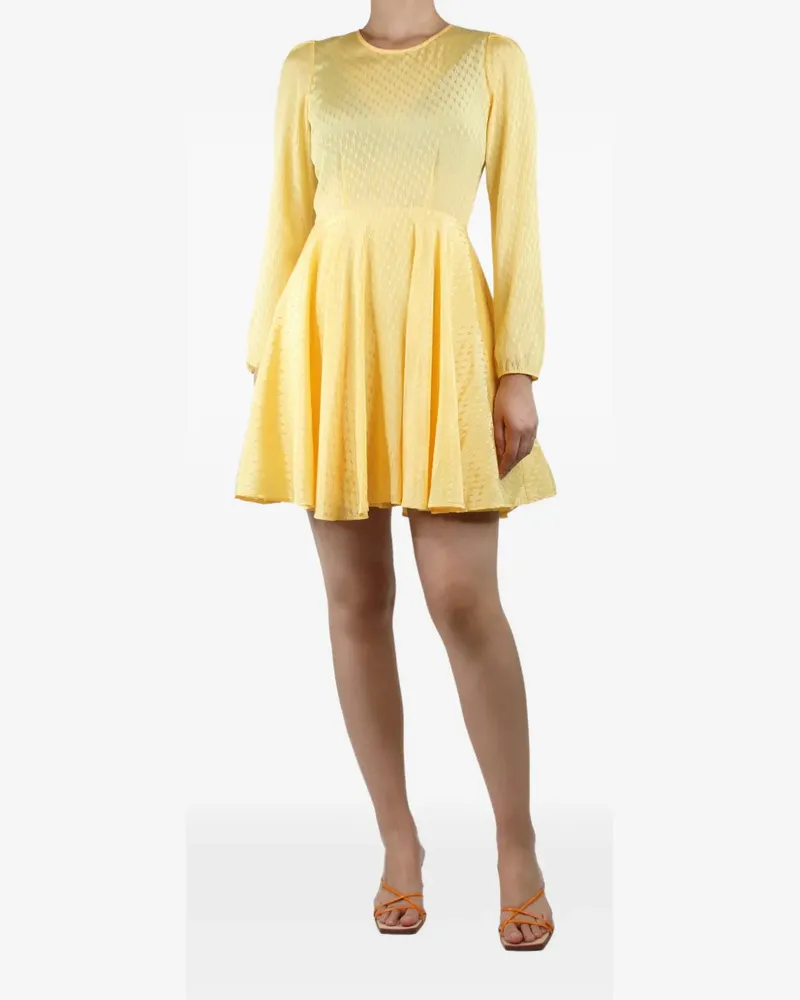 Maje Gerafftes Jacquard-Minikleid - Gelb Gelb