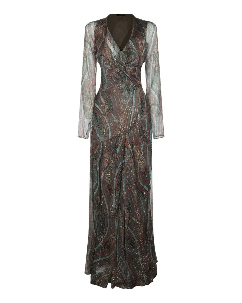 Etro Midikleid mit Paisleymuster - Grau Grau