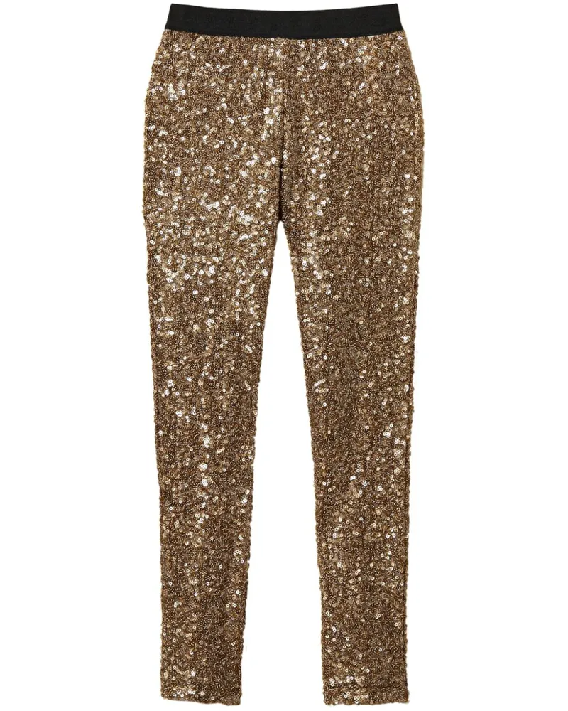 Twin-Set x Myfo Leggings mit Pailletten - Braun Braun