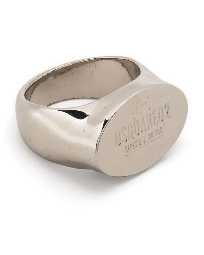 Dsquared2 Ring mit Logo-Gravur - Silber Silber
