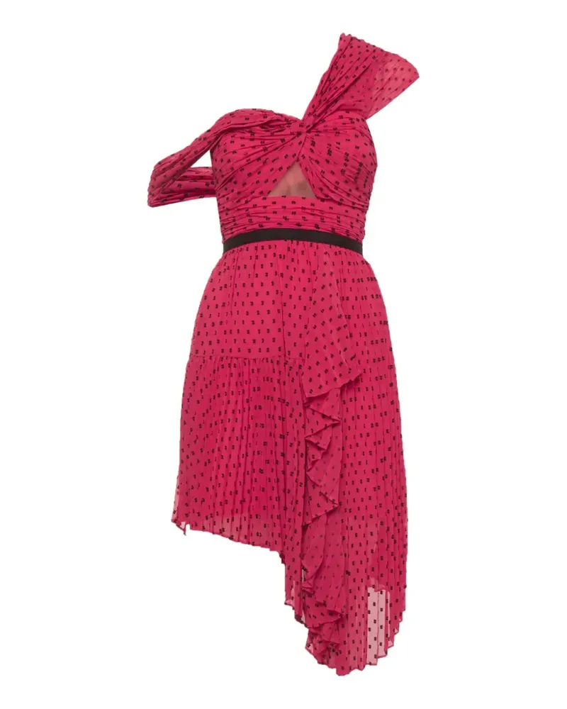 Self-Portrait Asymmetrisches Kleid mit Polka Dots - Rosa Rosa