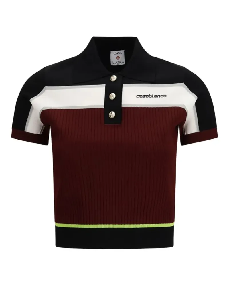 Casablanca Paris stripe-detail polo shirt - Rot Rot