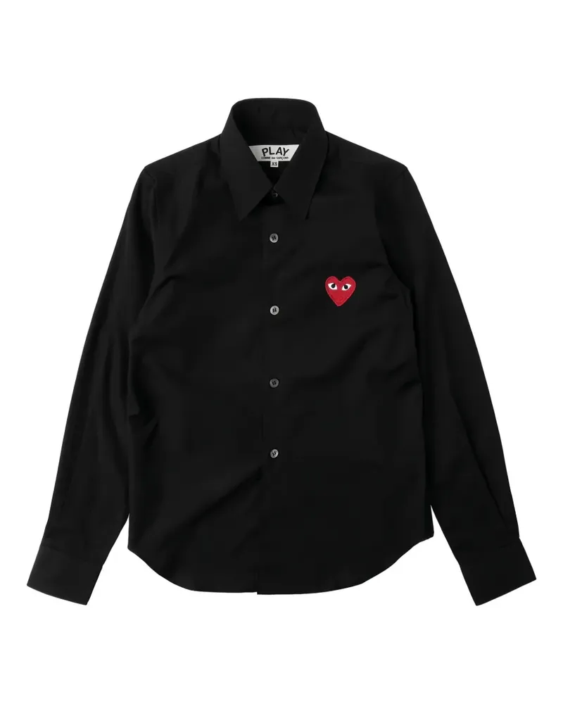 Comme des Garçons Hemd mit Herz-Stickerei - Schwarz Schwarz