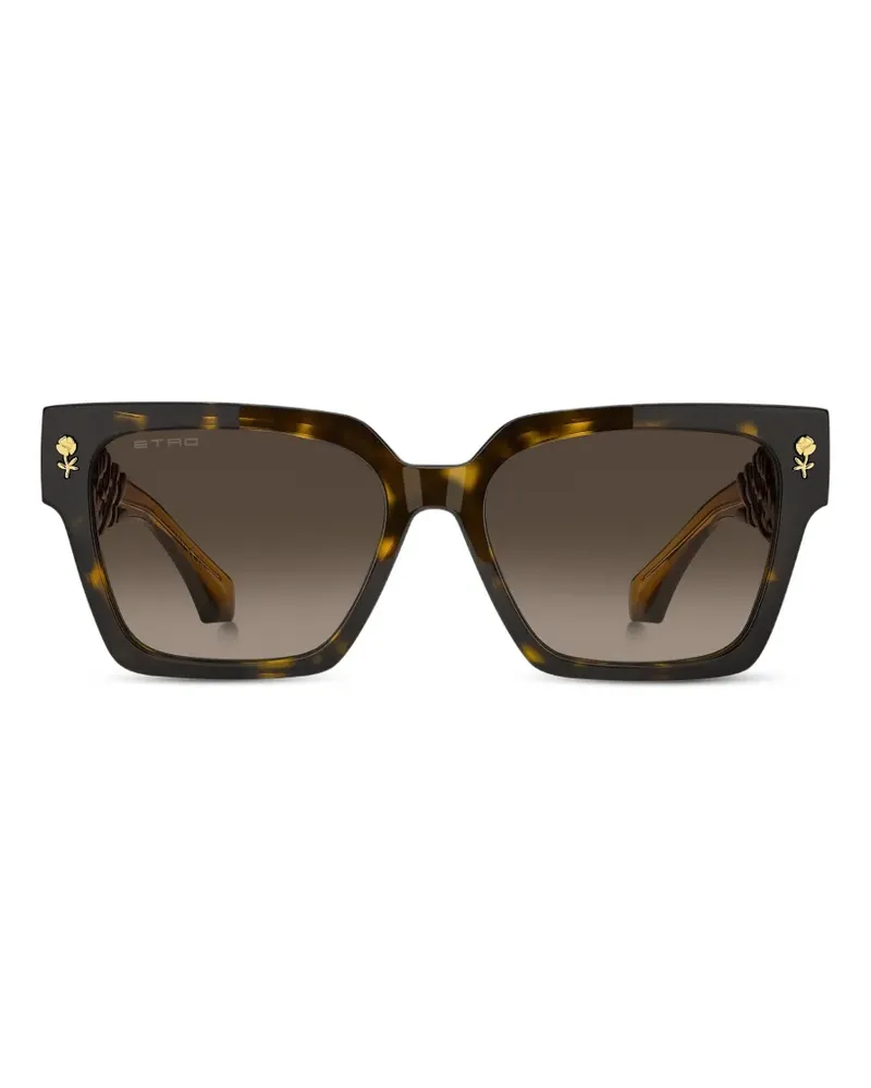 Etro Eckige Sonnenbrille in Schildpattoptik - Braun Braun