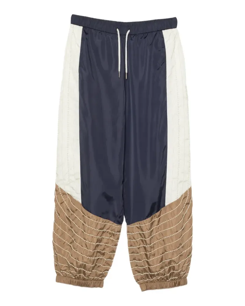 Sea beaded colour-block track pants - Blau Blau