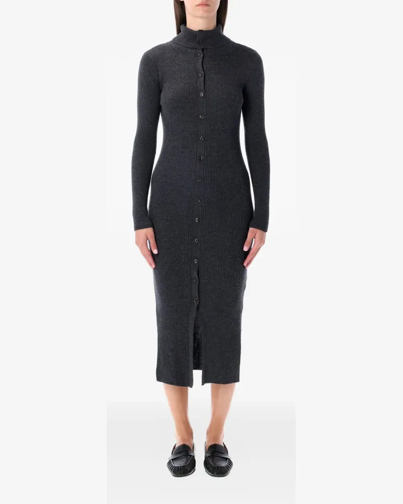 Sessùn Shimalong ribbed-knit buttoned dress - Grau Grau