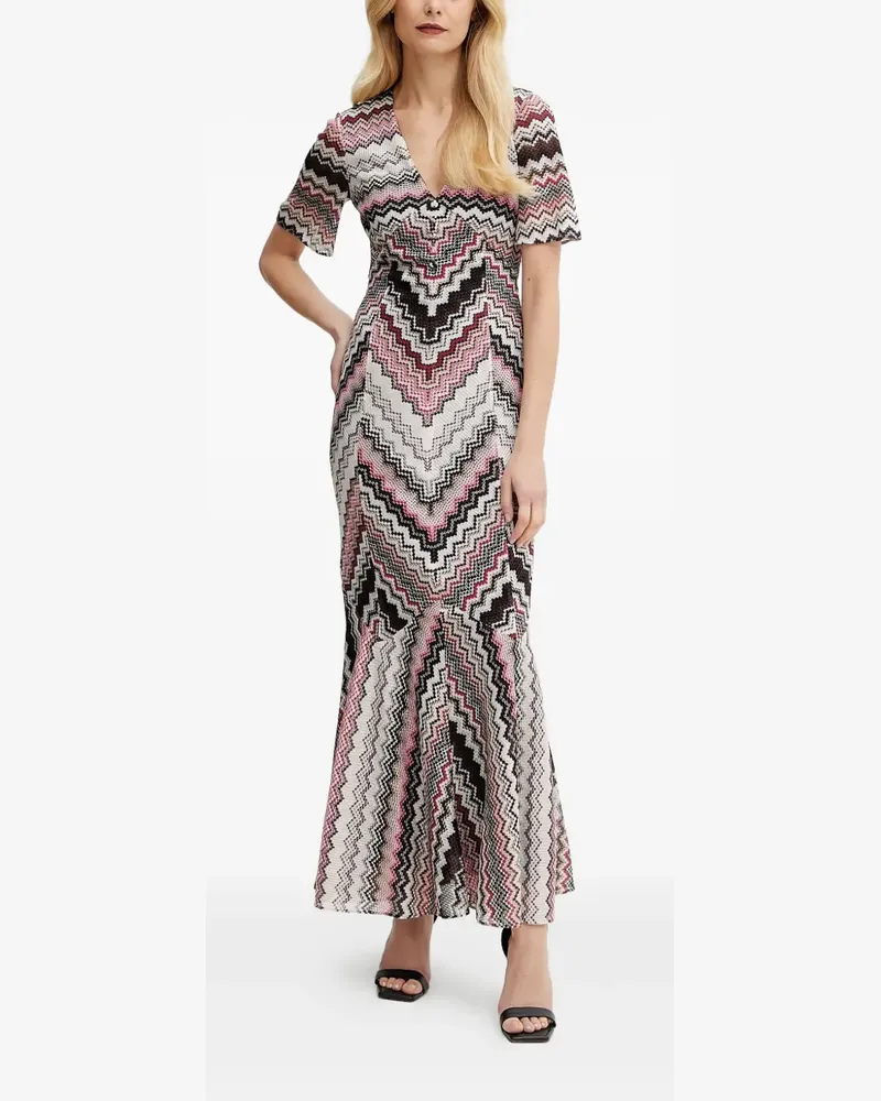 Missoni Gestricktes Kleid mit Zickzackmuster - Schwarz Schwarz