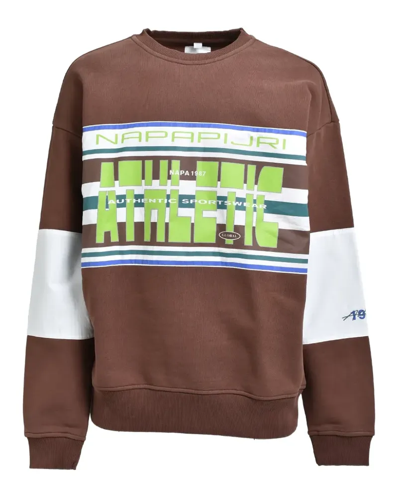 Napa By Martine Rose logo-print panelled sweatshirt - Braun Braun
