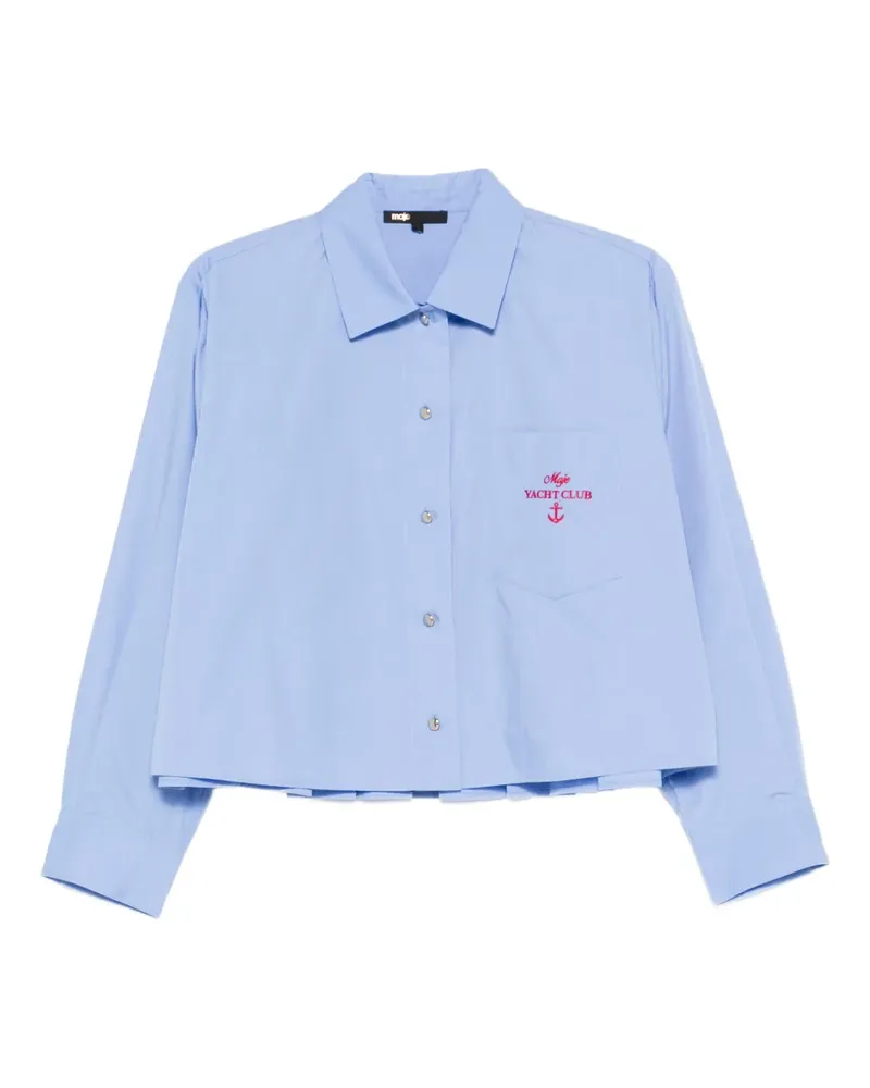Maje Hemd mit Logo-Stickerei - Blau Blau