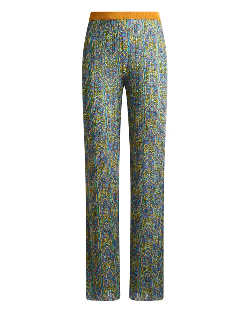 Etro Strickhose mit Print - Blau Blau