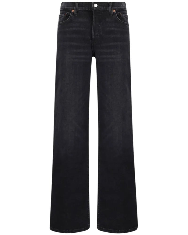 RE/DONE Weite Jeans mit Logo-Patch - Schwarz Schwarz