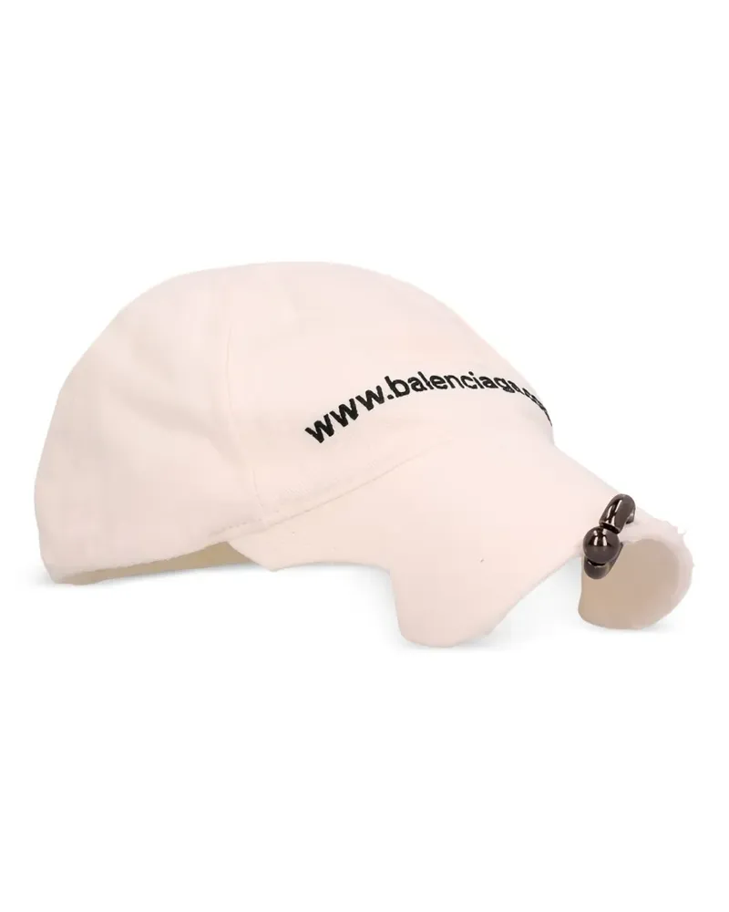 Balenciaga Baseballkappe mit Piercing-Stickerei - Weiß Weiß