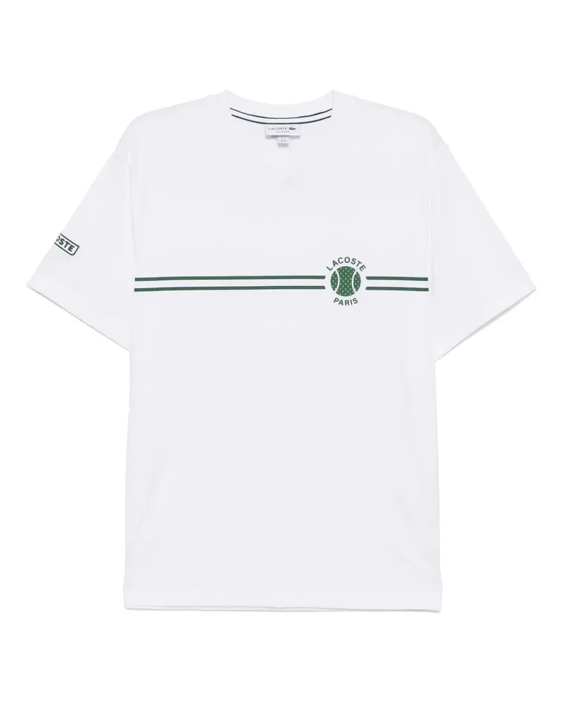 Lacoste Besticktes T-Shirt mit Print - Weiß Weiß
