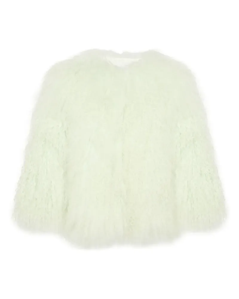 Yves Salomon Jacke aus Faux Shearling - Grün Grün