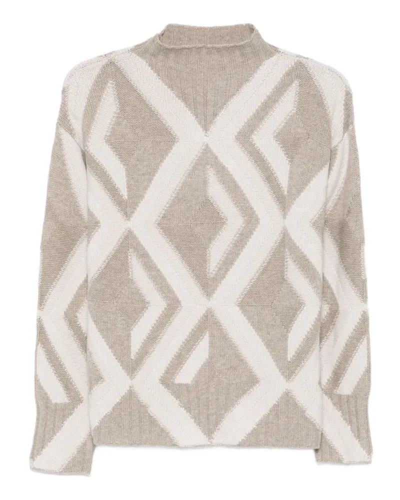 Alpha Studio Pullover mit geometrischem Muster - Nude Nude