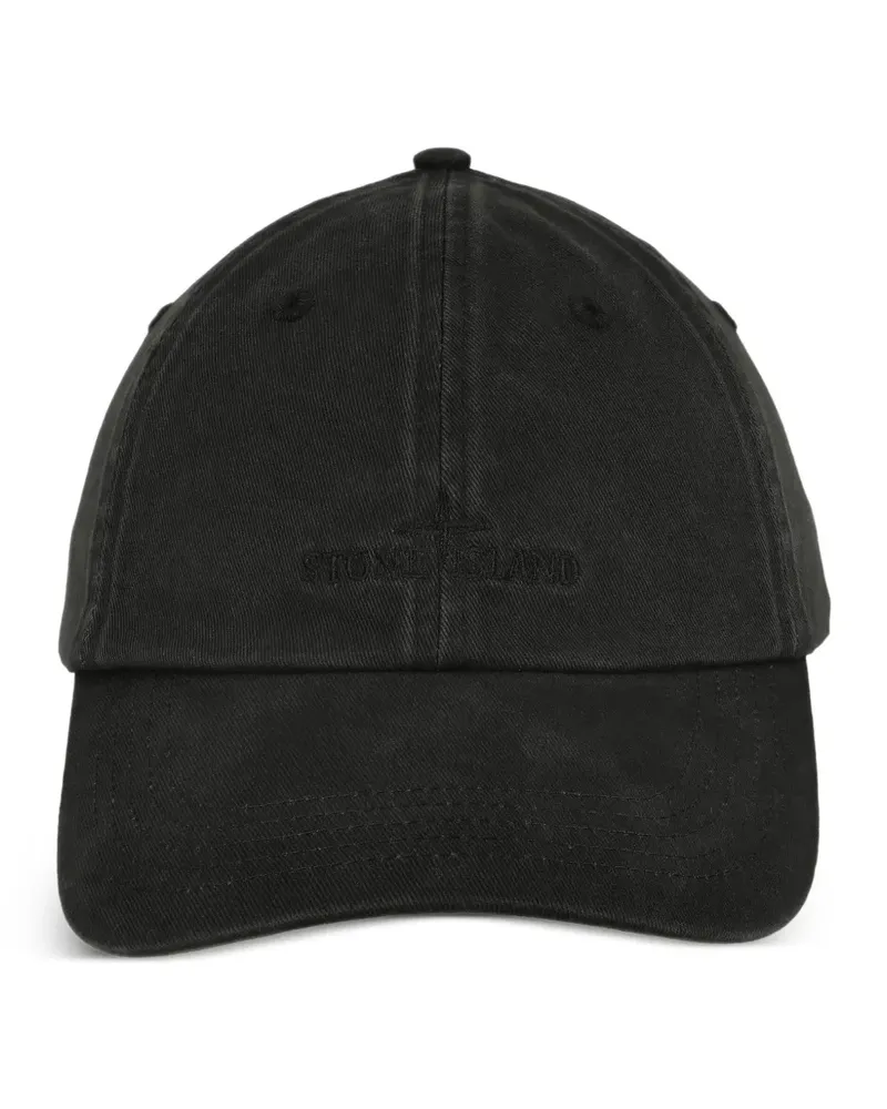 Stone Island Baseballkappe mit Logo-Stickerei - Schwarz Schwarz